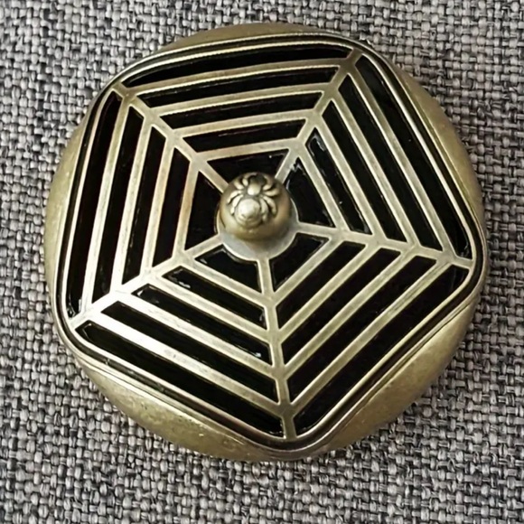 Brass Spiderweb Vintage Style Ornate Incense Burner - Picture 5 of 8